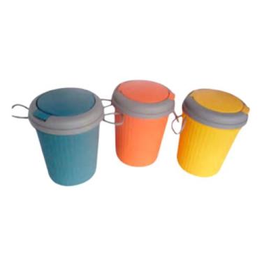 Imagem de Lixeira para Escritório de Plástico 17x20x27cm - LIX-50 - ds, Laranja