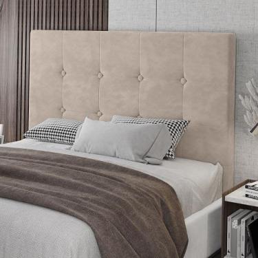 Imagem de Cabeceira Queen Lua 160cm Veludo Bege Patoti Móveis - Italian Flex