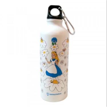 Imagem de Garrafa de aluminio 500ml c/mosquetao alice in wonderland - ZONA CRIAT