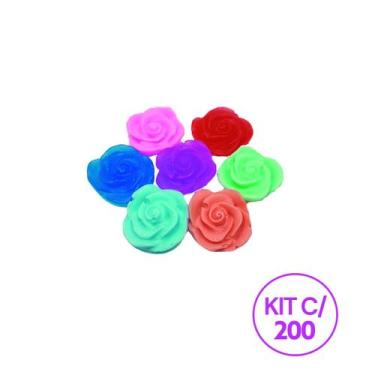 Imagem de Kit 200 Mini Rosa Sabonete Artesanal 2,5 cm Lembrancinha - D&C, CORES 