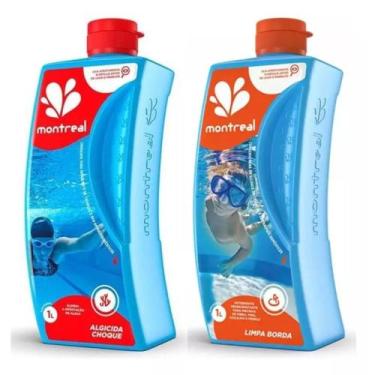 Imagem de Kit Algicida Choque Montreal + Limpa Borda 1 Litro Piscina