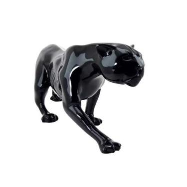Imagem de Pantera De Fibra Escultura Onça Grande Linha Deluxe Premium - Resina e