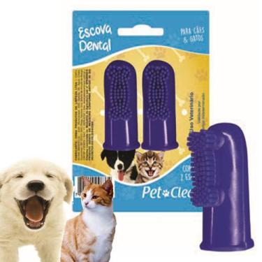 Imagem de Escova Dedeira Silicone Pet Cachorros Gatos Pet Clean Oferta