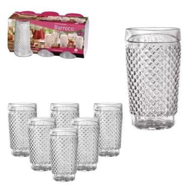 Imagem de Jogo de copo de vidro barroco com 6 pecas 250ml - WHEATON BRASIL