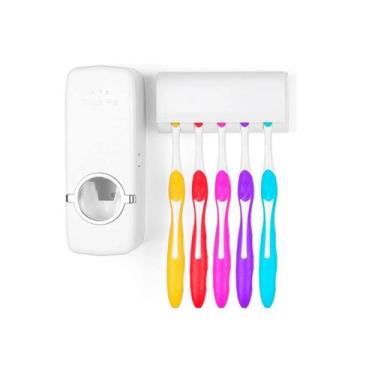 Imagem de Dispenser p/ pasta de dente + porta escova dental de parede - BONS CHE