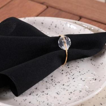 Imagem de Kit 2 Anéis Para Guardanapos Cristalino Argola Natal Dourada - Home Fe