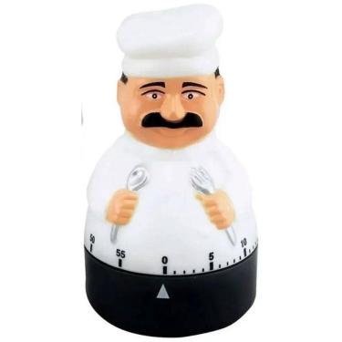 Imagem de Temporizador Manual Timer Cozinha Formato Cozinheiro 60 Min