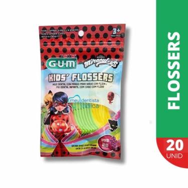 Imagem de Flossers Miraculous  GUMFio Dental Infantil com Cabo  20 unidades
