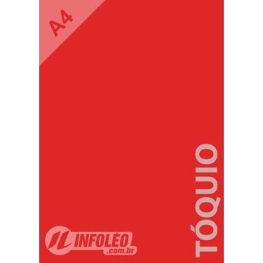 Imagem de Papel Color Plus A4 180 gramas Tóquio (Vermelho), 10 Folhas