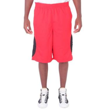 Imagem de Bermuda Basquete Masculina M10 Fire Meia Lua, Vermelho, P
