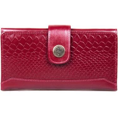 Imagem de Carteira Feminina de Couro Artlux, Vermelho escuro