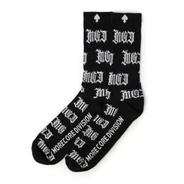 Imagem de Meia Mcd Caligraffiti Cano Longo, U, Preto