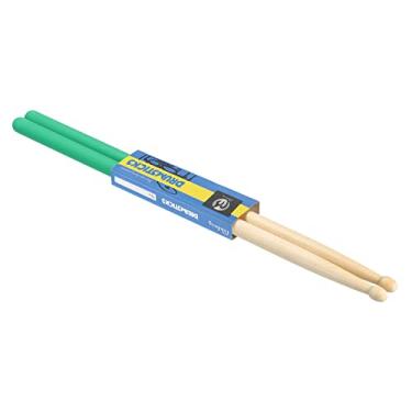 Imagem de PATIKIL Baqueta de madeira de bordo antiderrapante empunhadura para bengala de bateria 7A verde 1 par para percussão de instrumentos musicais de percussão