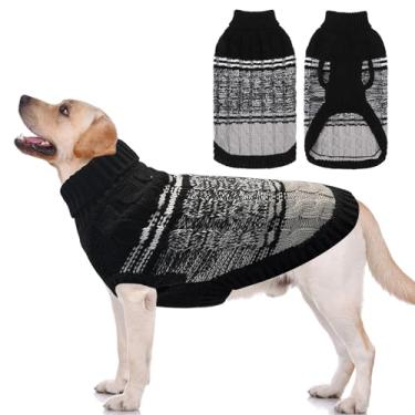 Imagem de Mihachi Suéteres para cães pequenos e médios para meninas e meninos, camisa macia e quente, casaco de cachorro para clima frio, pulôver de malha com gola rolê, roupas de cachorro com orifício para