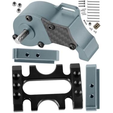 Imagem de BRCatWPark RC LCG Transmission Gearbox Upgrades Part for 1/10 Axial SCX10 SCX10 II 90046 SCX10 III AXI03007 RC Crawler Car,Aluminum Low Center of Gravity highperformance Transmission Gearbox,Titanium