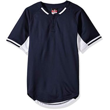 Imagem de Camiseta de beisebol Alleson Athletic Boys Youth, Navy/White, Medium