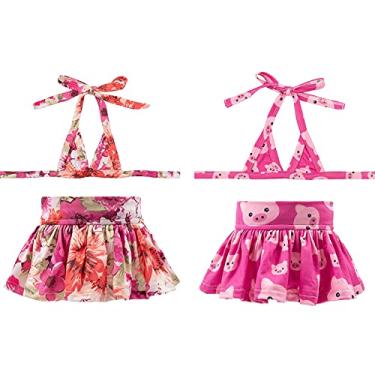 Imagem de CuteBone Biquíni para cães, pacote com 2, roupa de banho para cães pequenos, fantasia de menina 2DB02S