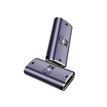 Imagem de Kework Adaptador de extensão HDMI 2.1 8K @60Hz, pacote com 2, extensor bidirecional 3D 48Gbps, conector fêmea para fêmea para switch Xbox HDTV PS5/4, suporta 4K @ 120Hz 2K @ 240Hz HDR dinâmico