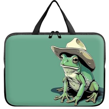 Imagem de Bolsa para laptop de 38.1 cm, bolsa de transporte fina verde sapo durável bolsa de viagem para laptop para MacBook Air M3/M2/15 Pro/Surface Laptop 7/6/5/4/3/ Dell XPS 15 Plus de 15 polegadas