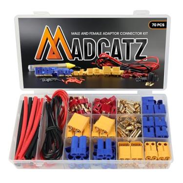 Imagem de 70 peças MADCATZ T-Plug EC3 EC5 XT60 XT90 adaptadores de conector macho e fêmea com fio de silicone de 14awg e tubo termorretrátil para acessórios de motor de bateria RC ESC Lipo (pacote com 70 peças)