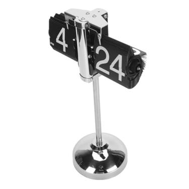 Imagem de Relógio Digital Flip de Altura Ajustável, Relógio Mecânico Estilo Vintage Com Botão de Ajuste de Tempo Fácil, Relógio de Mesa retrô Adequado para Sala de Estar (BLACK)