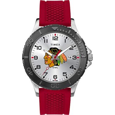 Imagem de Relógio gamer masculino Timex NHL 42 mm. Chicago Blackhawks