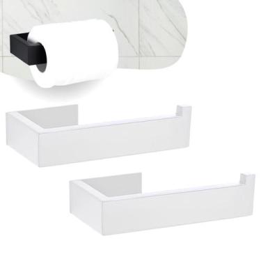 Imagem de Kit 2 Suporte Porta Papel Higiênico Parede Adesivo 3m - onyon, branco