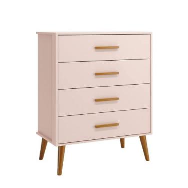 Imagem de Cômoda Isis 4 Gavetas  Rosa Fosco - Abra Casa