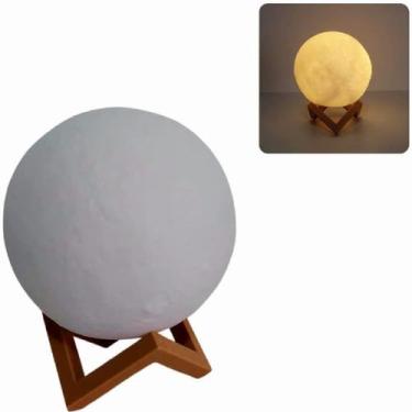 Imagem de 10 Luminárias Lua Abajur LED Com Suporte Luz Sem Fio - Fx