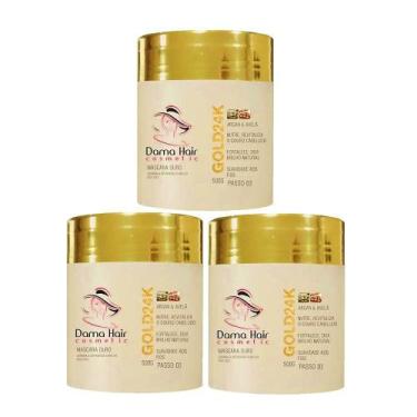 Imagem de Combo 3 Máscara De Hidratação Gold 24K Dama Hair 500G
