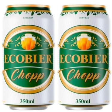 Imagem de Chopp claro ecobier cremoso lata 350ml  pack 24 unidades