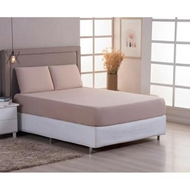 Imagem de Jogo De Len�ol King Size Liso Com El�stico 100% Algod�o 3p�