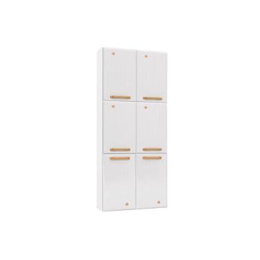 Imagem de Módulo Cozinha Nicioli Loá Paneleiro Diamante Aço Com 6 Portas 70cm Branco-telasul