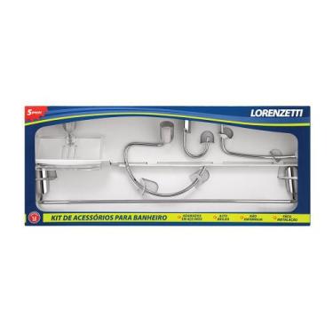 Imagem de Kit Acessórios Banheiro 5 Peças Cromado LorenJoy 2000 C32 7041255 Lore