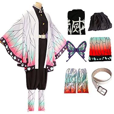Imagem de Tkieio Tanjiro Cosplay Fantasia Kochou Roupa Cosplay Quimono Uniforme Fantasia Enfeitar Conjunto Completo (Kochou Shinobu, P)