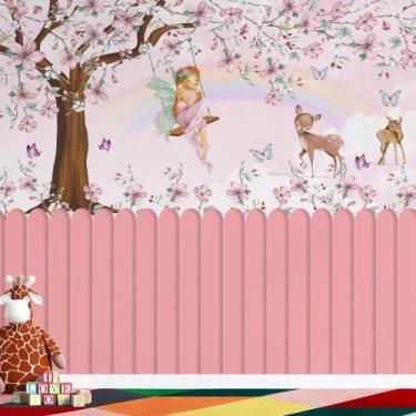 Imagem de Papel de Parede infantil jardim encantado fada - AloPapers, 4,00m de l