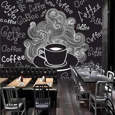 Imagem de Lcythiazole Mural de tamanho personalizável - papel de parede de fundo de cafeteria, papel de parede autoadesivo de café, murais de parede de café, descasque e cole, para cafés e restaurantes de fast