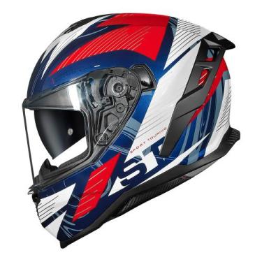 Imagem de Capacete Norisk Strada II ST Branco Azul e Vermelho, 56
