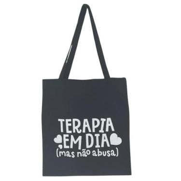 Imagem de Bolsa Ecobag  100% algodão Black Estampa Terapia - CARIOCA MAIS