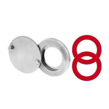 Imagem de Capa de olho mágico para visualizador de porta, protetor de segurança residencial prateado cromado com ferramentas de montagem autoadesivas convenientes (tamanho grande)