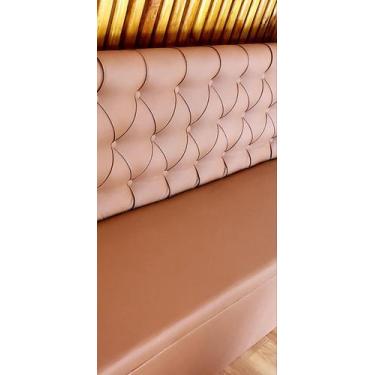 Imagem de POLTRONA BOOTH 1.10m 2 LUGARES COM BAÚ ASSENTO E ENCOSTO VINHO BASE PR