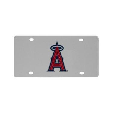 Imagem de Siskiyou Sports MLB Los Angeles Angels Moldura para placa de licença de aço inoxidável, cores do time, tamanho único