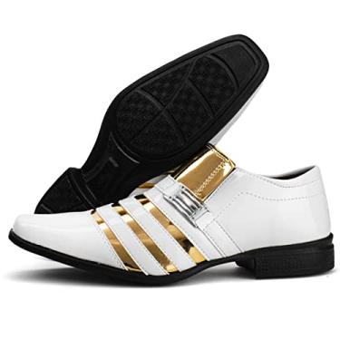 Imagem de SAPATO SOCIAL MASCULINO GRJ SHOES BRANCO COM DOURADO (37, BRANCO/DOURADO)