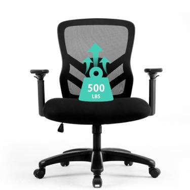Imagem de YFO Cadeira De Escritório Grande E Alta De 500 Libras - Cadeira De Mesa Com Suporte Lombar Ajustável, Cadeira De Computador Ergonômica De Malha Resistente Com Rotação De 360 Graus, Braço 4D E Assent