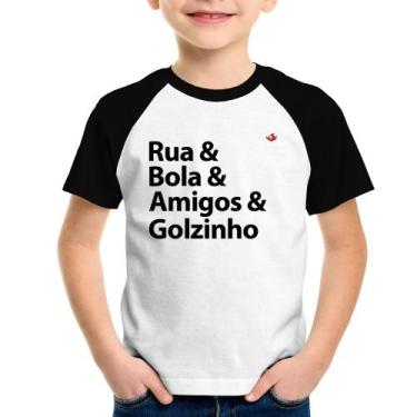 Imagem de Camiseta Raglan Infantil Rua & Bola & Amigos & Golzinho - Foca na Moda