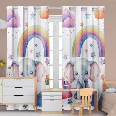 Imagem de Cortina Infantil Blackout 2,80x2,20 Decoração Divertida para Quarto de Criança (Elefantinho Colorido)