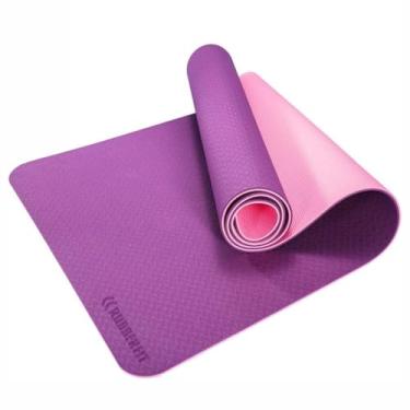 Imagem de Tapete de Yoga Antiderrapante TPE 6mm Pilates Biodegradável Ecológico com Bolsa (Rosa e Roxo)