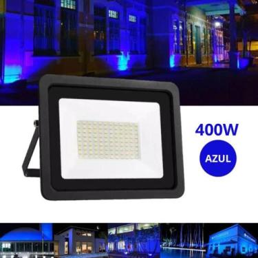Imagem de Refletor 400W LED SMD Slim Mini Holofote Azul IP67 Bivolt - LED Force