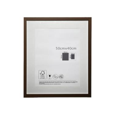 Imagem de Porta Retratos Quadrado de Vidro com Paspatur Expositor para Fotos 50x40 Versátil para Parede ou Balcão Outlet dos Quadros (Tabaco)