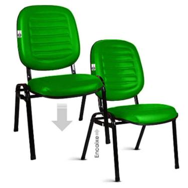 Imagem de 02 Cadeiras Empilhável para Igrejas Evangélicas Linha Holy Verde